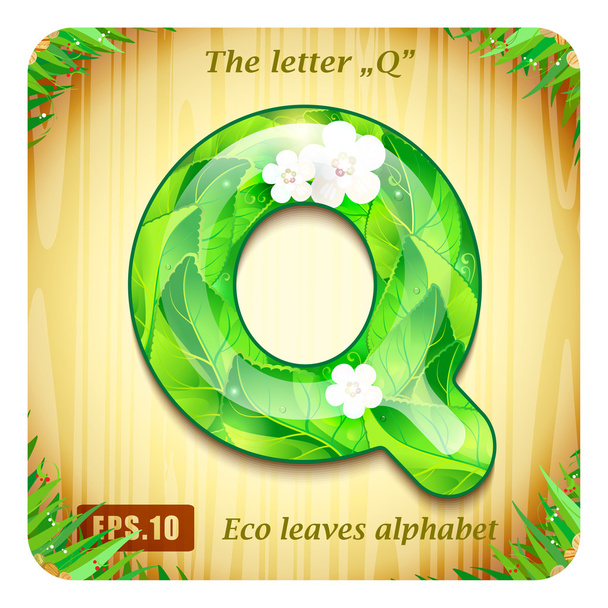 Decorative glossy The letter "Q" - Vector, Image