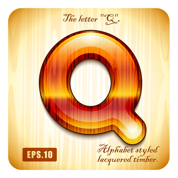 Decorative lacquer letter "Q" - Vector, Image