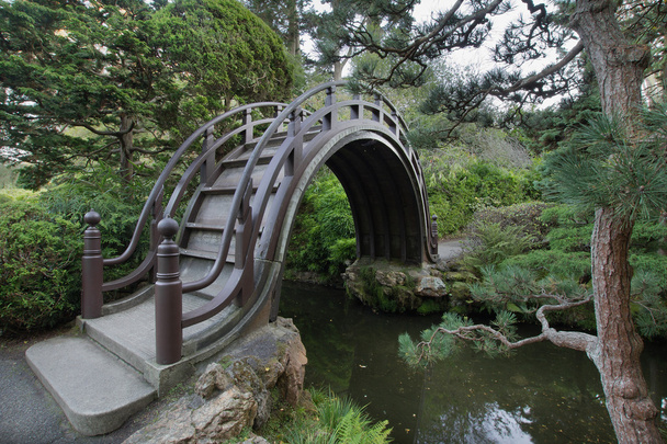 Holzbrücke im japanischen Garten in San Francisco 2 - Foto, Bild