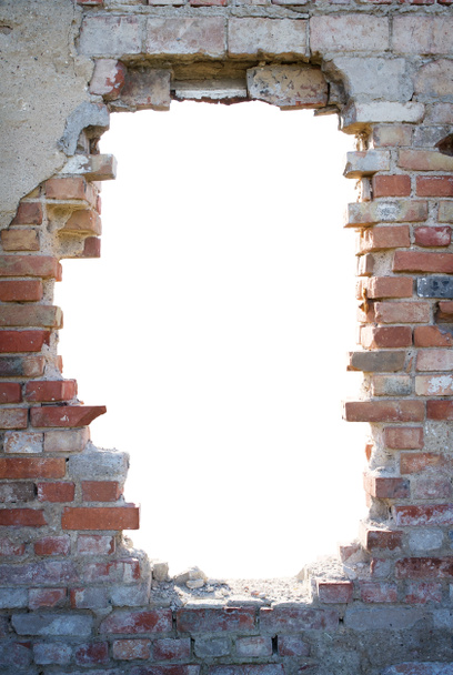 Hole in the brick wall with copy space - Photo, Image