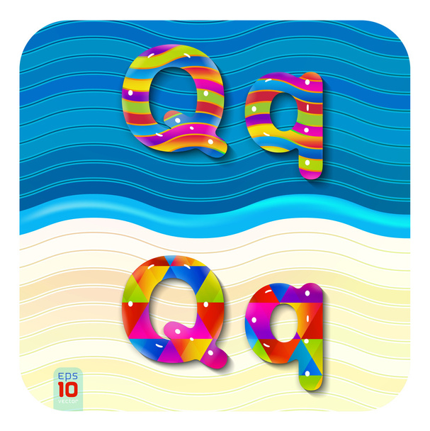 Multicolored letters Q - Vektör, Görsel