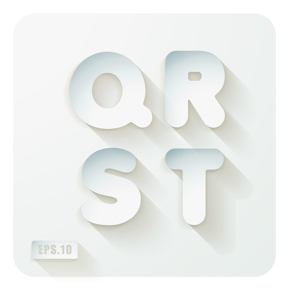 Cut paper letters q, r, s, t - Vektor, obrázek
