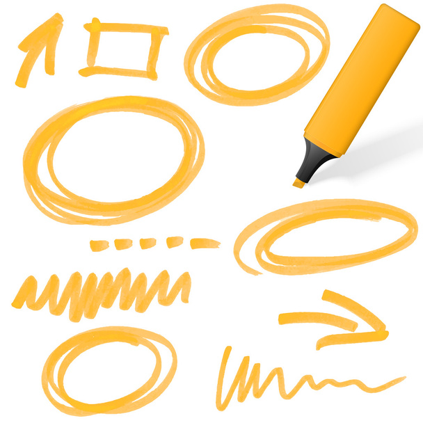 colored highlighter with markings - Vector, Image