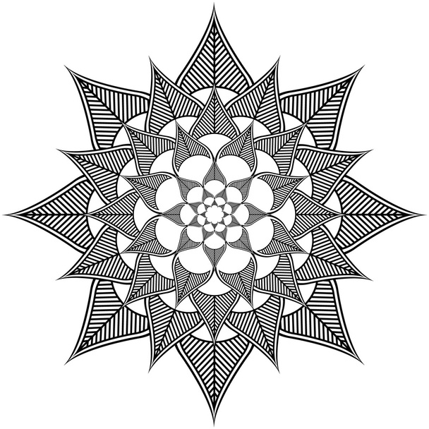 Indiase cultuur geïnspireerd bloem shape gemaakt uit bladeren vormen - Vector, afbeelding