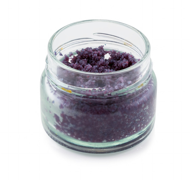 Purple caviar in a glass jar - Photo, Image