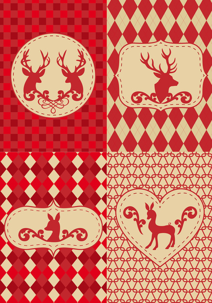 Patrón de Navidad con ciervos, vector
 - Vector, imagen