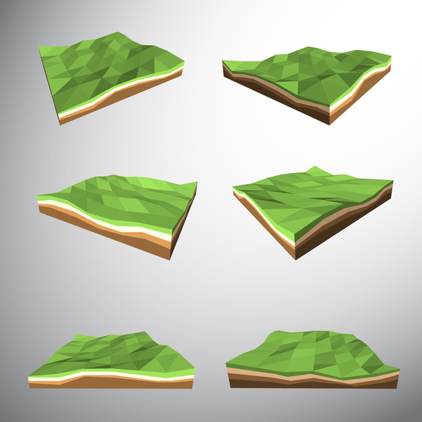 Vetor, baixa inclinação de polígono 3D terra
 - Vetor, Imagem