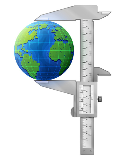 Calibre vertical mide globo
 - Vector, Imagen