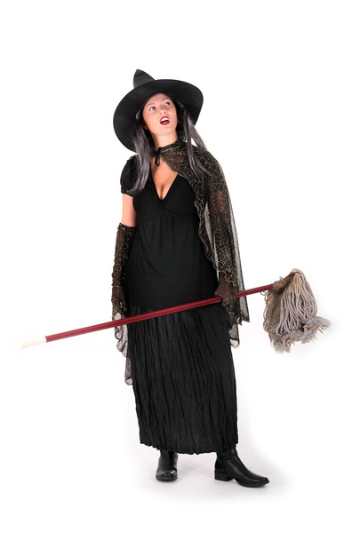 Halloween čarodějnice s mopem - Fotografie, Obrázek