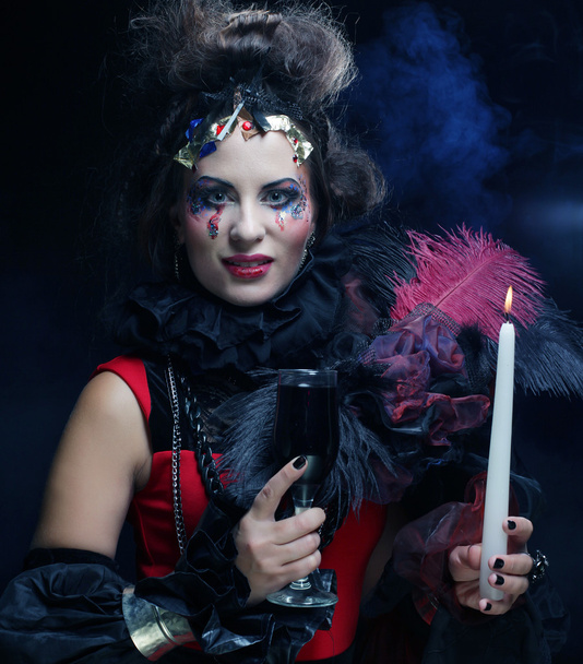 woman with creative make up. Halloween theme. - Foto, Imagen