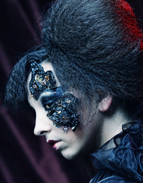 Woman with creative make up. Halloween theme. - Valokuva, kuva