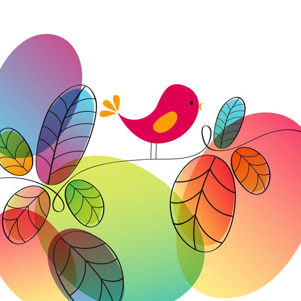 Bonito outono pássaro ilustração
 - Vetor, Imagem
