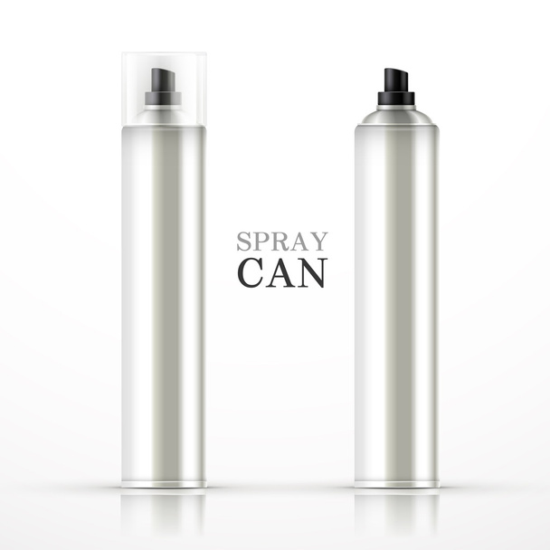 silver spray can set  - Вектор,изображение
