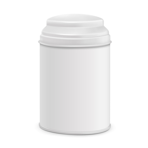 white round tin packaging - Διάνυσμα, εικόνα