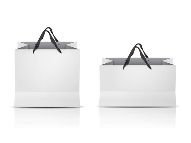 witte shopping tassen set  - Vector, afbeelding