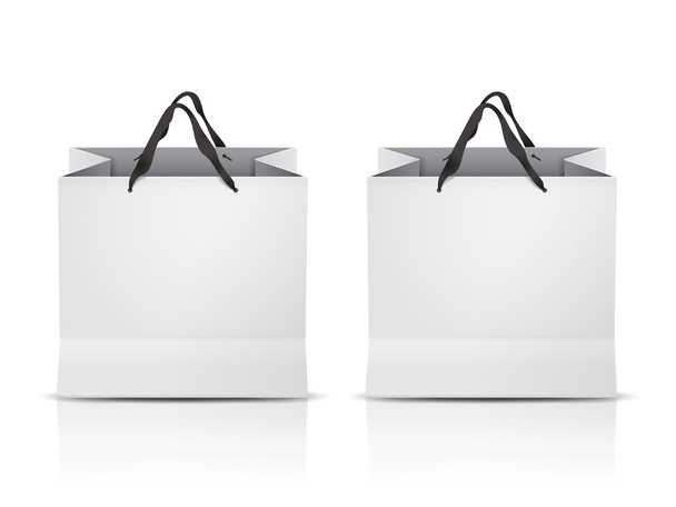 witte shopping tassen set  - Vector, afbeelding