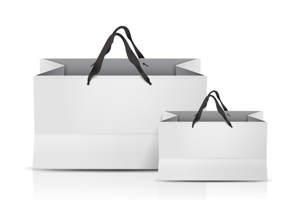 white shopping bags set  - Vector, Image