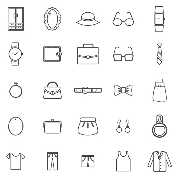 Iconos de línea de vestir sobre fondo blanco
 - Vector, imagen