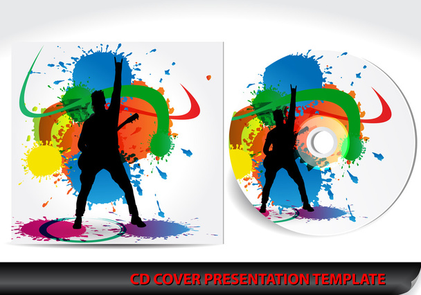 szablon prezentacji okładka cd o tematyce muzyki - Wektor, obraz