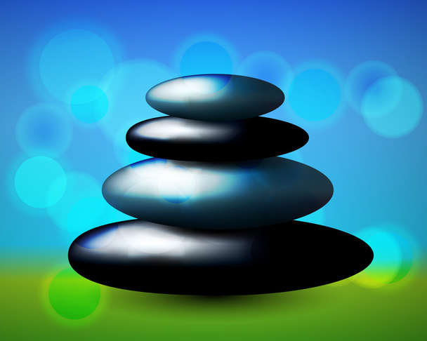 Illustration of beautiful spa stones on blurry background - Vector, Image