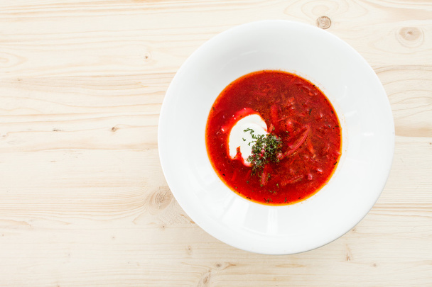 Beetroot soup with sour cream - Valokuva, kuva