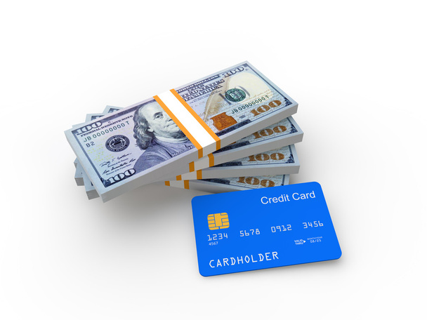 kredietkaart en geld - Foto, afbeelding