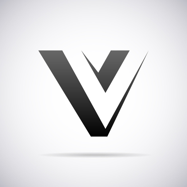 Векторный логотип для письма V. Шаблон дизайна
 - Вектор,изображение