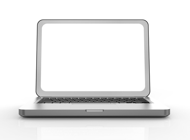 Zilveren laptop notebook - Foto, afbeelding