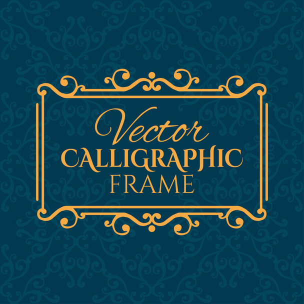 Calligraphic vintage frame - Vektor, kép