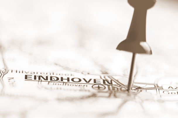 Město Eindhoven na mapu, Nizozemsko - Fotografie, Obrázek