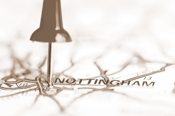 Nottingham City En el mapa, Reino Unido
 - Foto, imagen