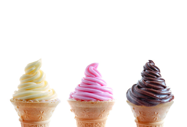 Три конуси морозива
 - Фото, зображення