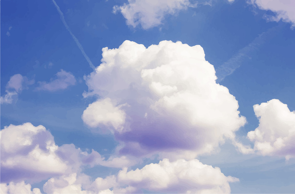 カラフルなビンテージ雲と空。自然の背景 - ベクター画像