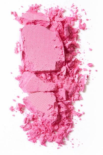 Pink, crushed eye shadow on white - 写真・画像