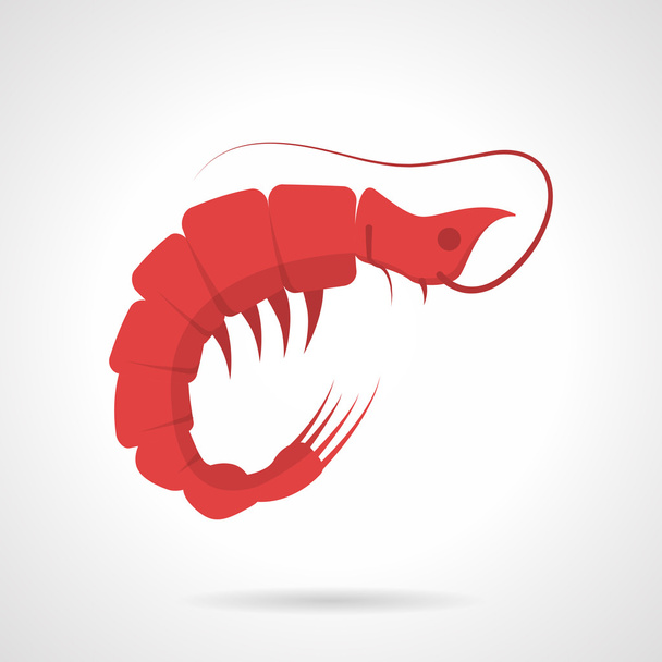 Red prawn flat vector icon - Διάνυσμα, εικόνα