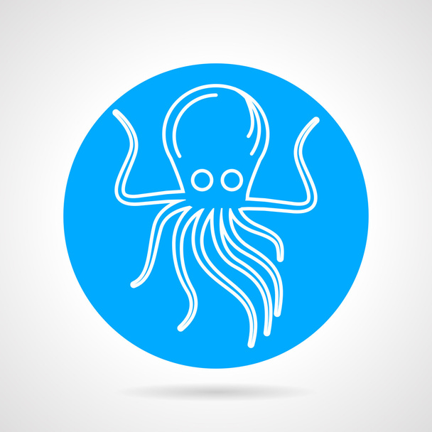 Octopus blue round vector icon - Vektör, Görsel