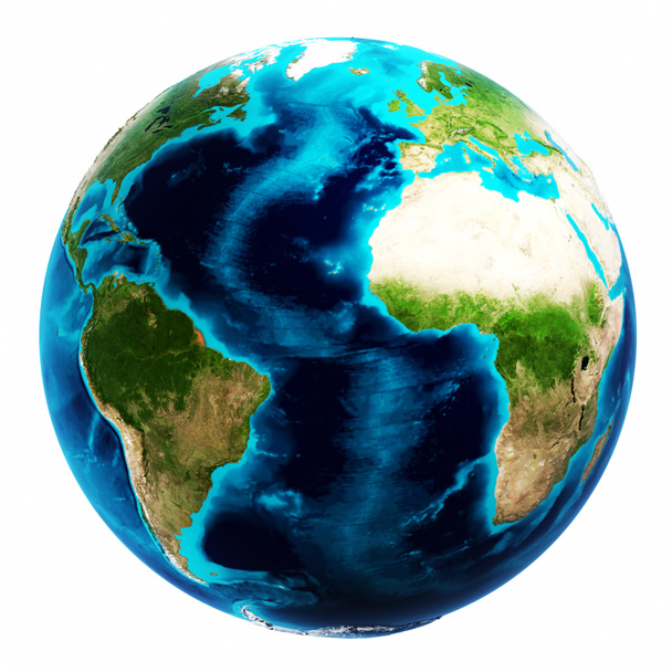 Earth mapa bílé izolované - Fotografie, Obrázek