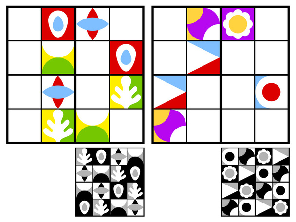 bunte Kinder Sudoku-Rätsel - Vektor, Bild