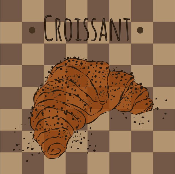 fresh and crispy croissant golden - Vector, Image