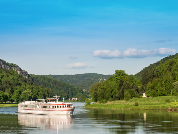 Cruise ship on river Elbe, Germany - Photo, Image