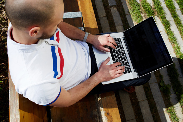 business man freelancer working on his computer
 - Фото, изображение