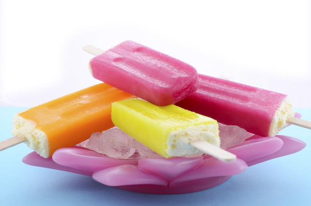 Summer is Here concept with bright color ice creams - Foto, Imagem