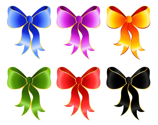 Varicoloured festive bow for a design christmas gifts - Vector, Image