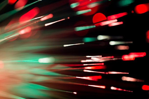 optical fibres abstract blurred technology background - 写真・画像