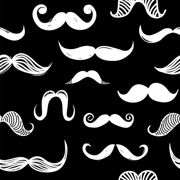 Mustache seamless background - Vektör, Görsel