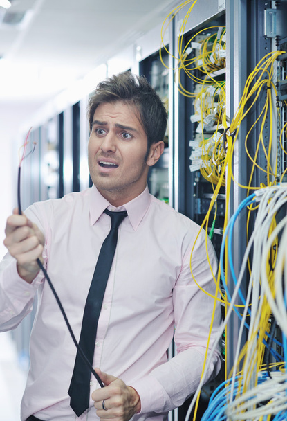 System fail situation in network server room - Foto, Bild