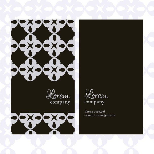 Επαγγελματική κάρτα με γεωμετρικά λουλουδάτο μοτίβο. - Διάνυσμα, εικόνα