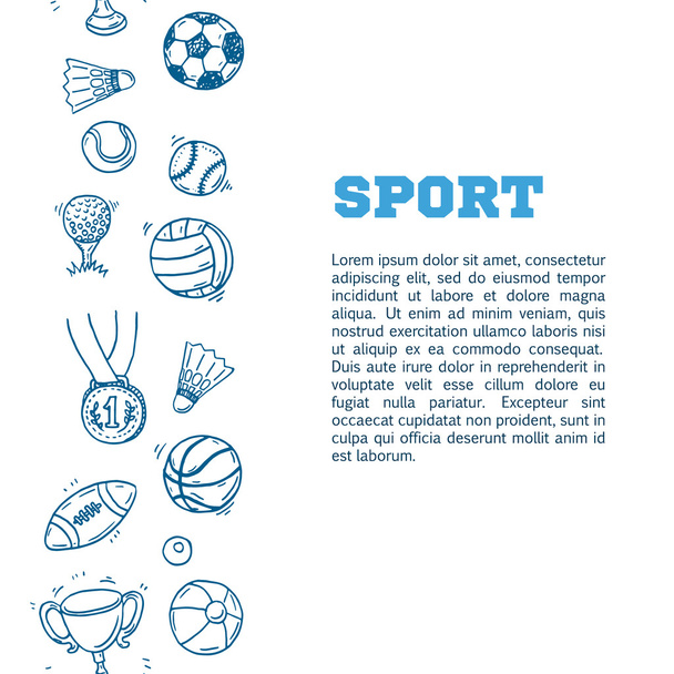 sports sign and symbol doodles elements. - Vector, Image