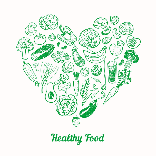 Healthy Food Background. - Vector, Image