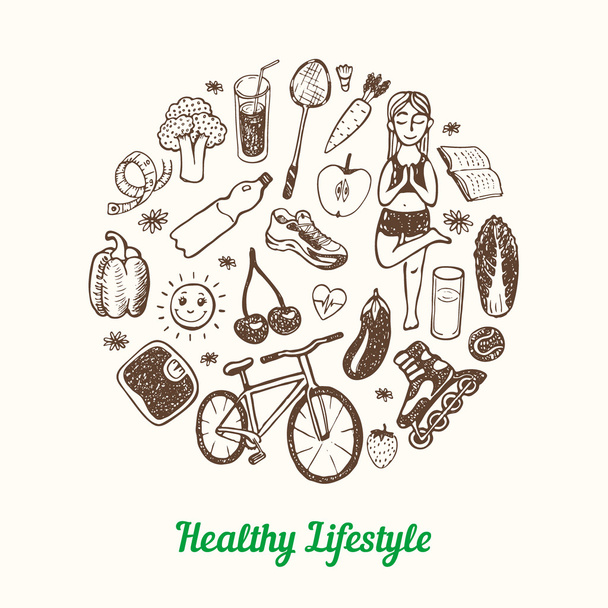 Healthy Lifestyle Background - Vektor, kép